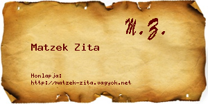 Matzek Zita névjegykártya
