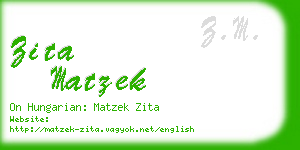 zita matzek business card
